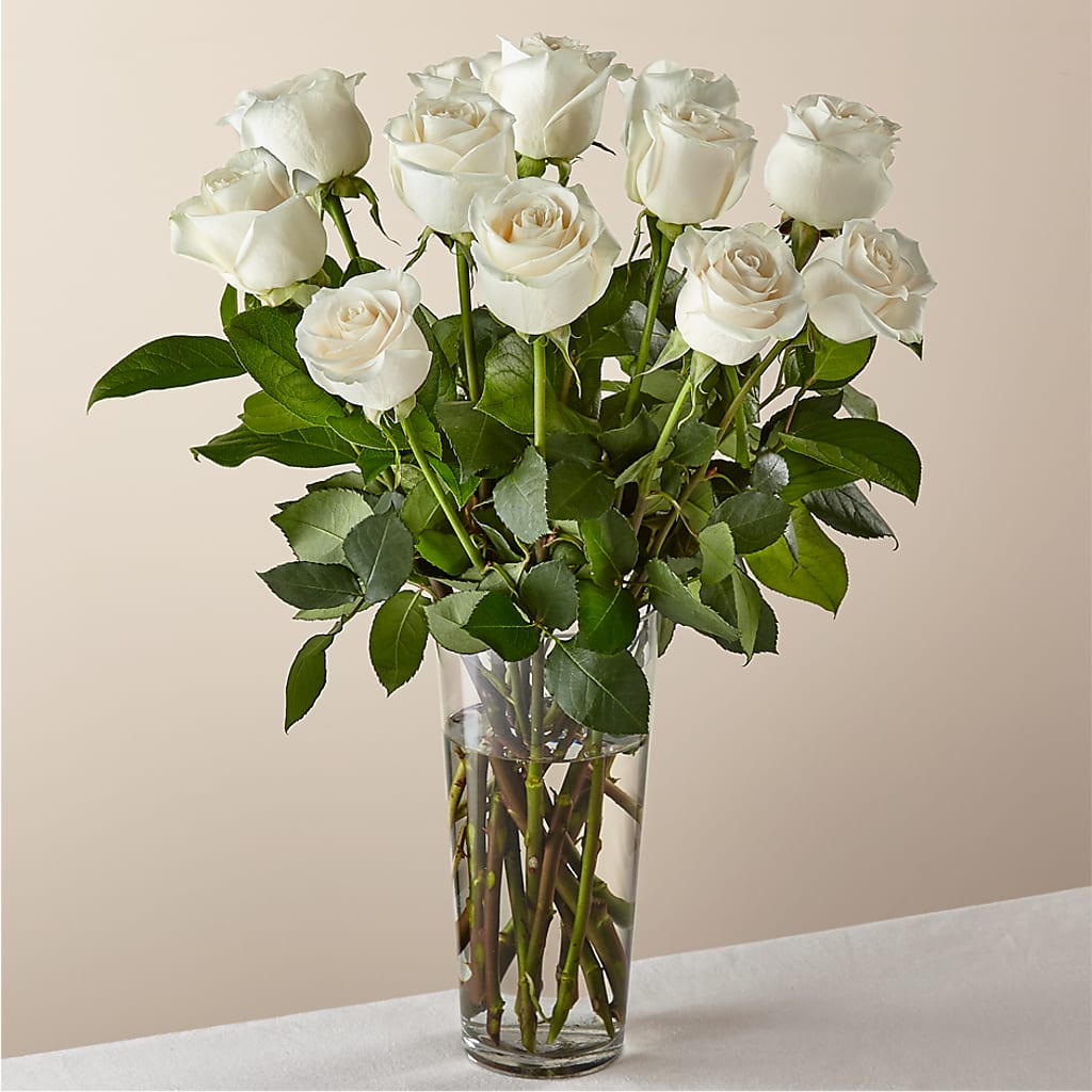 Long Stem White Rose Bouquet – Kennewick Flower Shop Inc, Kennewick WA