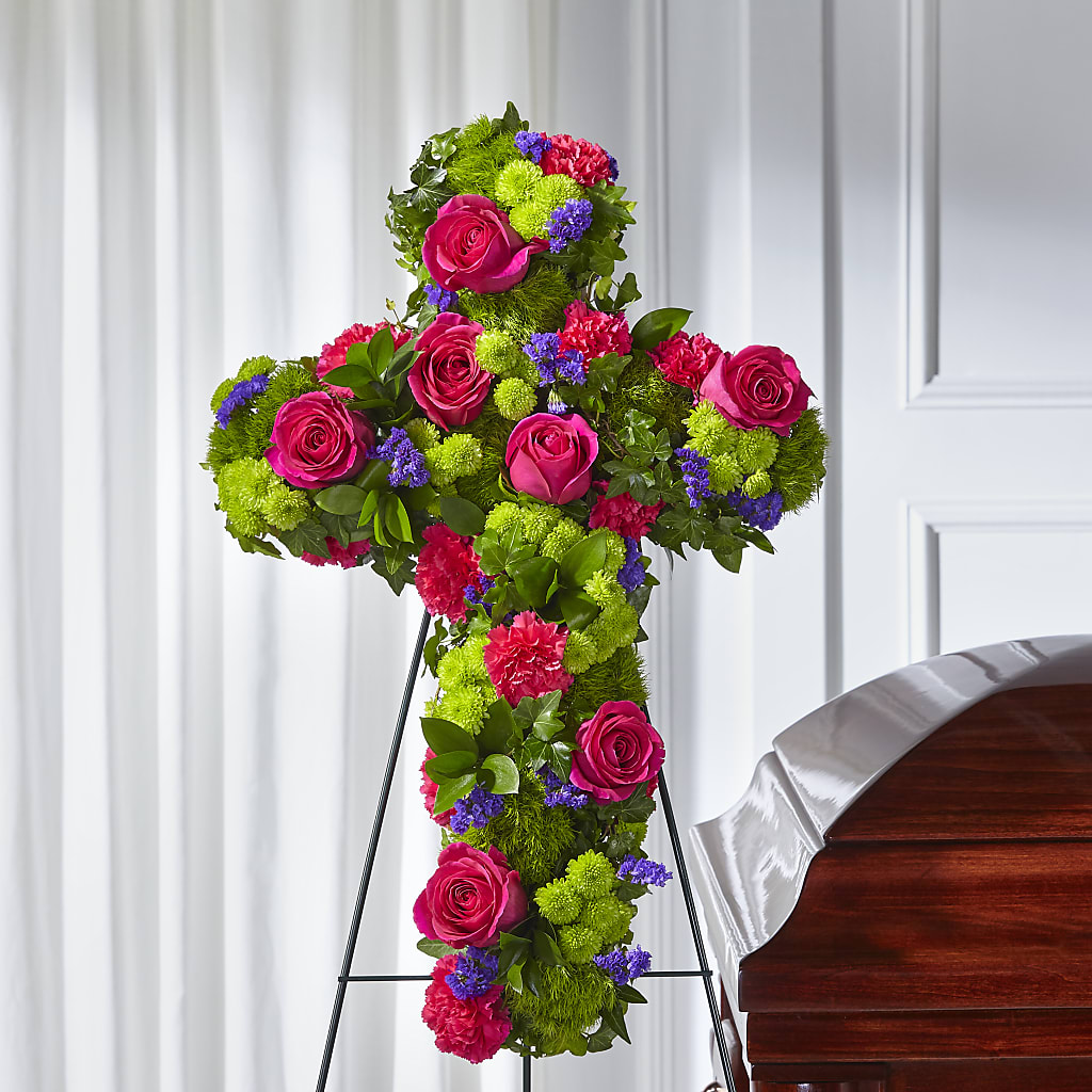 Tribute Rose Floral Cross – Kennewick Flower Shop Inc, Kennewick WA