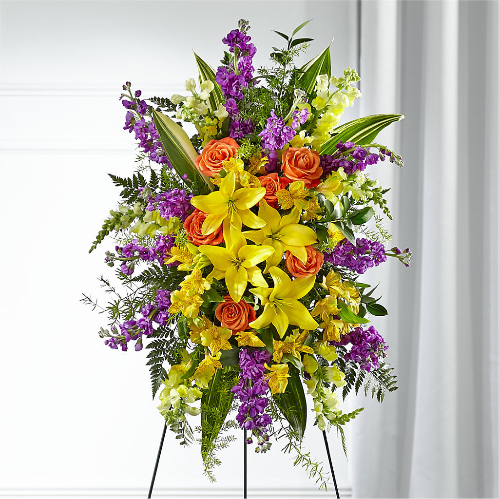 Thoughtful Prayers Standing Spray – Kennewick Flower Shop Inc, Kennewick WA