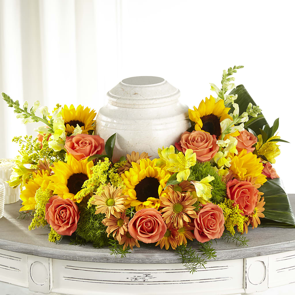 Faithful Sunflower Cremation Adornment – Kennewick Flower Shop Inc, Kennewick WA
