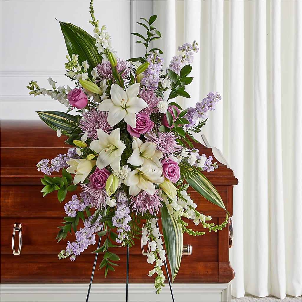 Grateful Hearts Standing Spray – Kennewick Flower Shop Inc, Kennewick WA