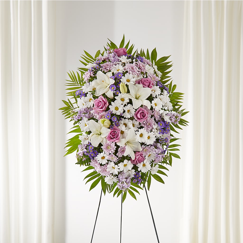 Surrounded by Love Standing Spray – Kennewick Flower Shop Inc, Kennewick WA