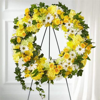 Golden Remembrance Wreath –  Kennewick Flower Shop Inc, Kennewick WA