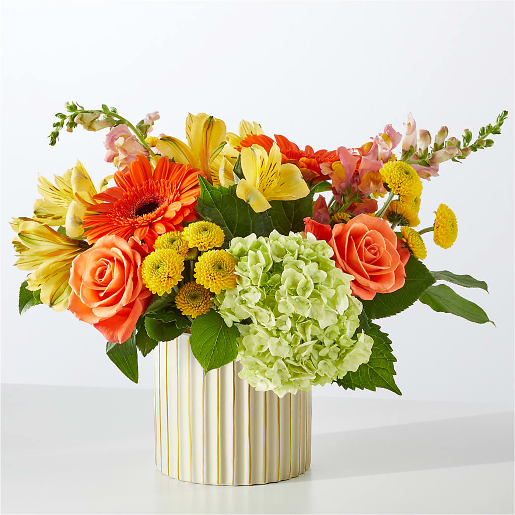 Autumn Sunshine Bouquet with Ivory Vase –  Kennewick Flower Shop Inc, Kennewick WA
