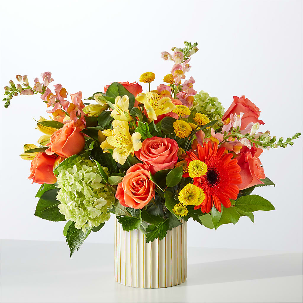 Autumn Sunshine Bouquet with Ivory Vase –  Kennewick Flower Shop Inc, Kennewick WA