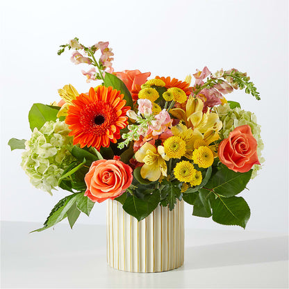 Autumn Sunshine Bouquet with Ivory Vase –  Kennewick Flower Shop Inc, Kennewick WA
