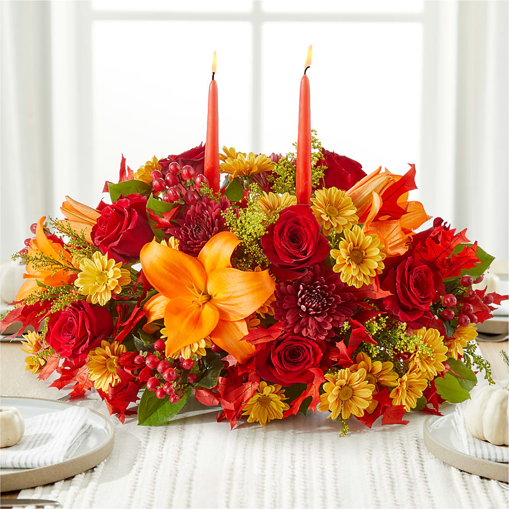 Autumn's Embrace Centerpiece –  Kennewick Flower Shop Inc, Kennewick WA