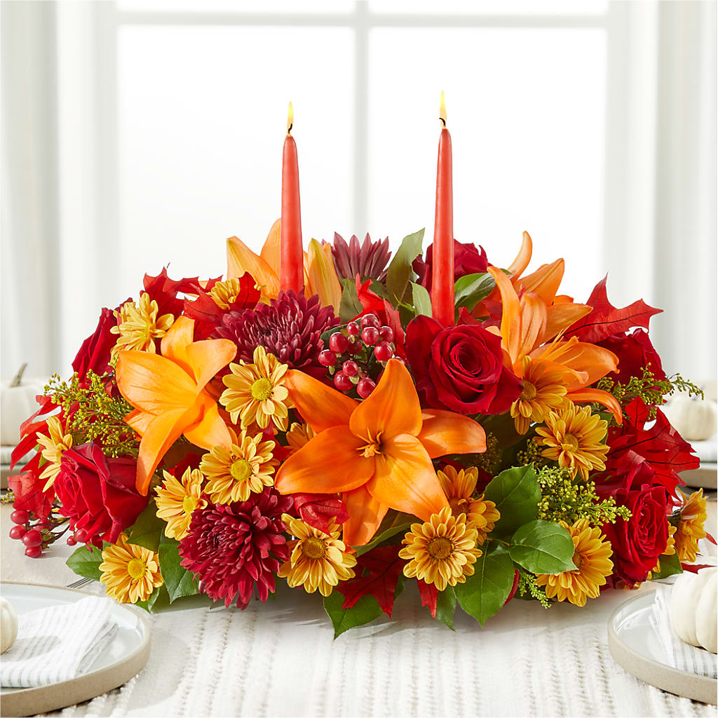 Autumn's Embrace Centerpiece –  Kennewick Flower Shop Inc, Kennewick WA