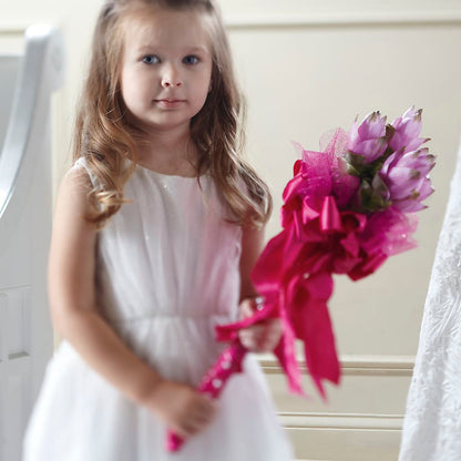 Sparkle Pink Flower Girl Bouquet –  Kennewick Flower Shop Inc, Kennewick WA
