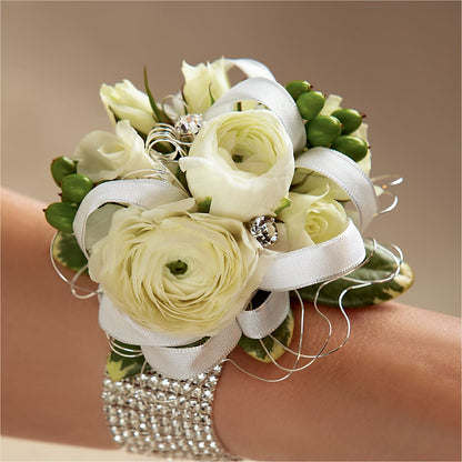 White Wedding Corsage –  Kennewick Flower Shop Inc, Kennewick WA
